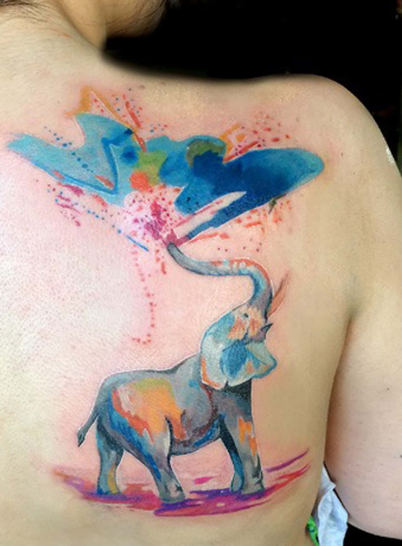 Standing Elephant Tattoo