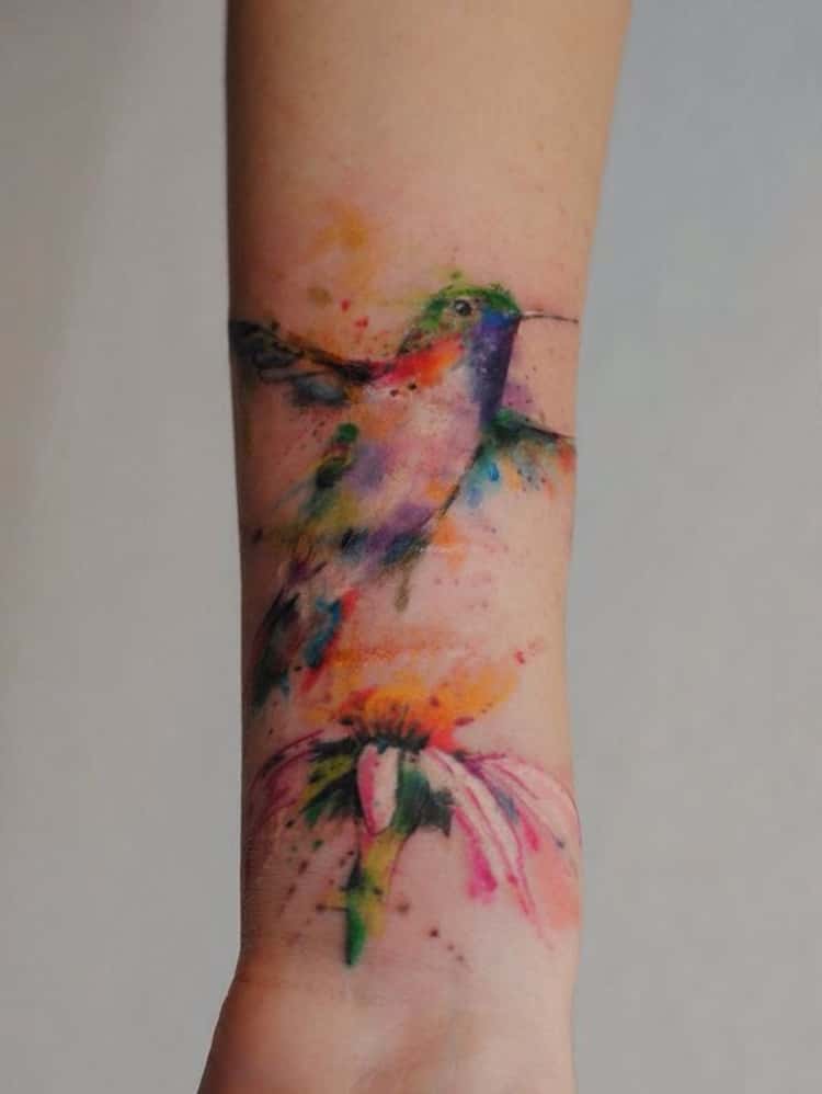 watercolor love tattoo