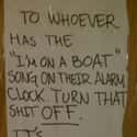 Nautical Studies 101 on Random Hilariously Passive-Aggressive College Dorm Room Signs