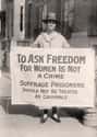 A Woman Suffrage activist protesting after the Night of Terror. on Random Powerful Photos of Women Who Changed History