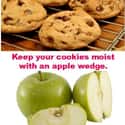 Store Cookies with Apple Wedge To Keep Them Moist on Random Awesome Kitchen Hacks and Cooking Tips