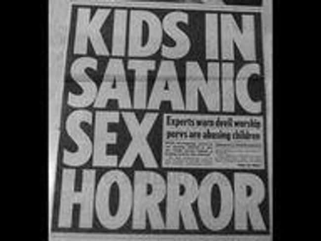 Satanic Ritual Abuse is listed (or ranked) 5 on the list 16 Moral Panics That Are Keeping Your Parents Up At Night
