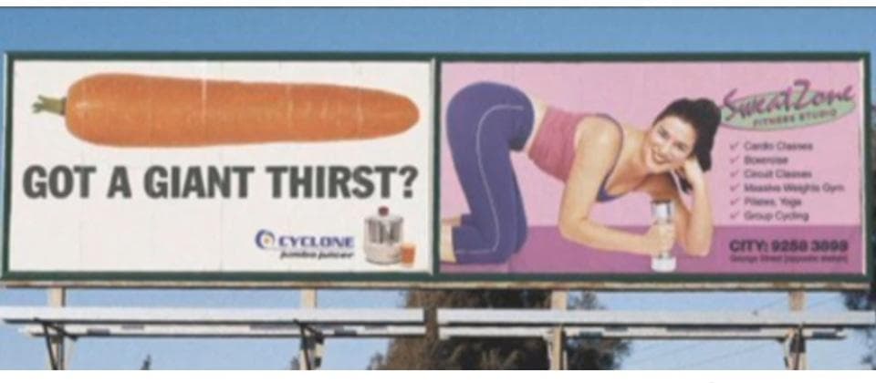 Giant Thirst? on Random Cases of Truly Unfortunate Ad Placement