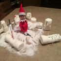 What Happened To The Snowmen? on Random Funny Photos of Elf on the Shelf Gone Bad
