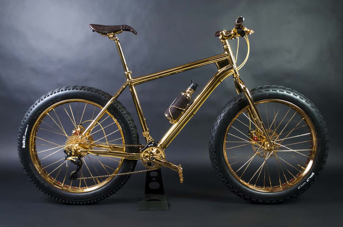 Самый популярный велосипед. 24k Gold extreme Mountain Bike. House of Solid Gold велосипед. Золотой велосипед Beverly Hills Edition. Самый дорогой МТБ В мире.