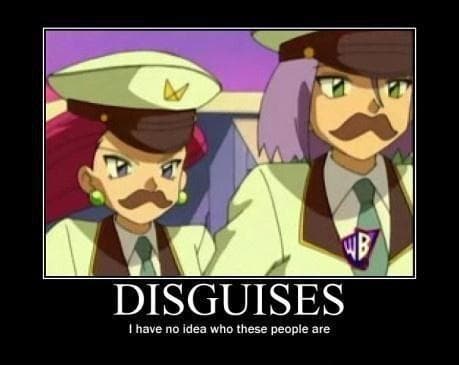 A meme about Team Rockets' disguises 