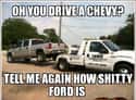 Ah, getting knocked over by a Ford on Random Best Chevy Memes