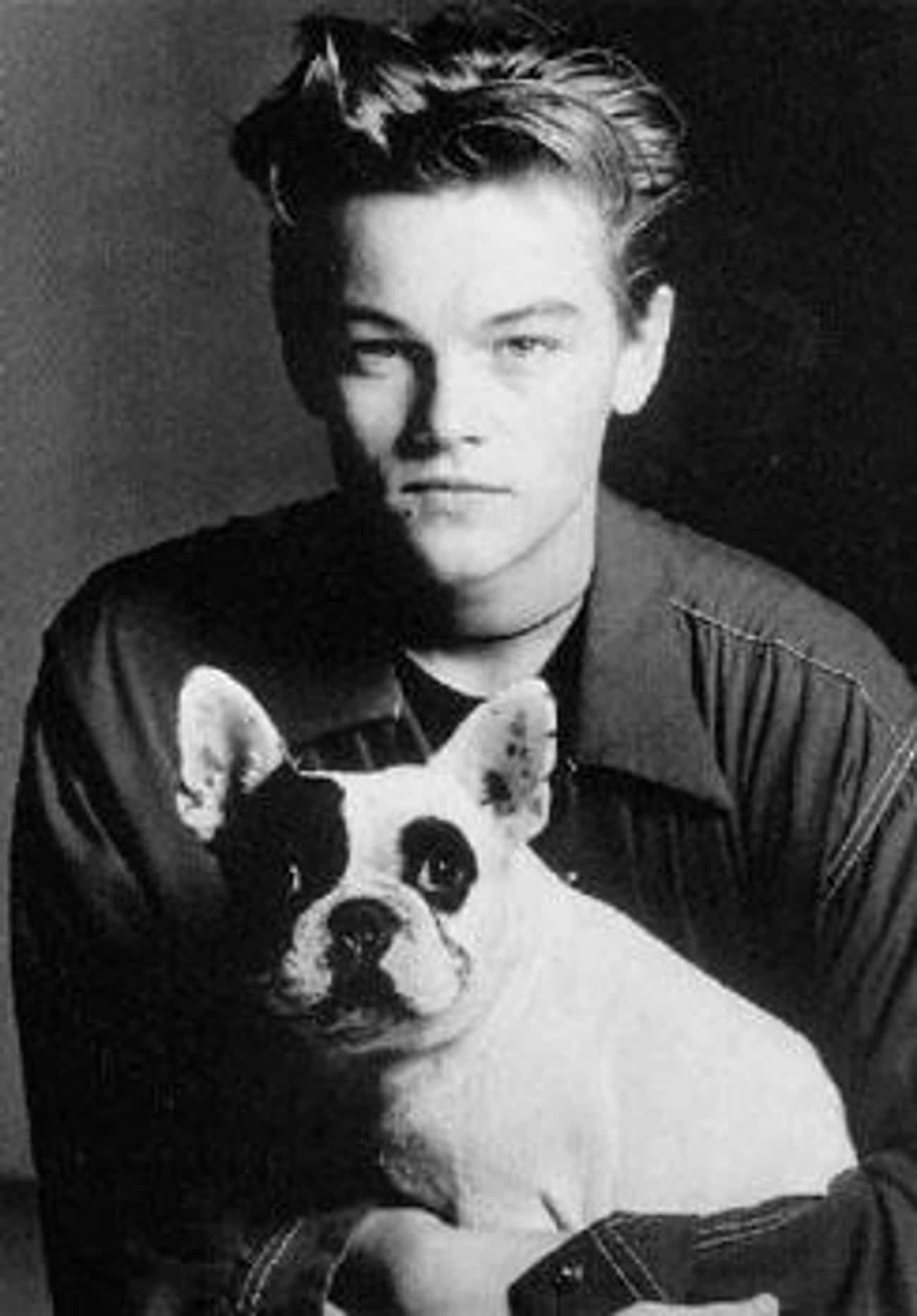 Teenage Leonardo DiCaprio Holding His Pup