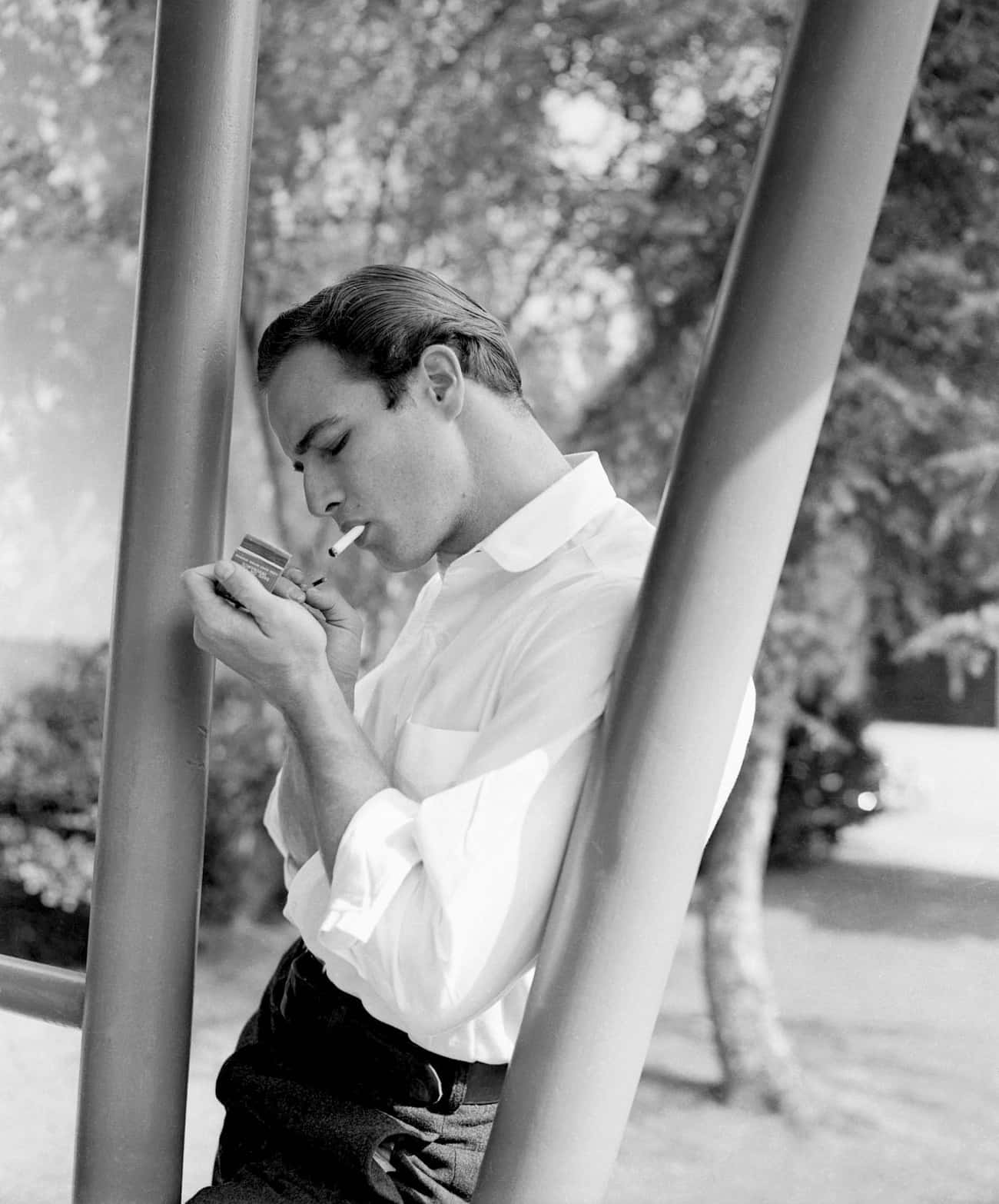 Young Marlon Brando On A Smoke Break
