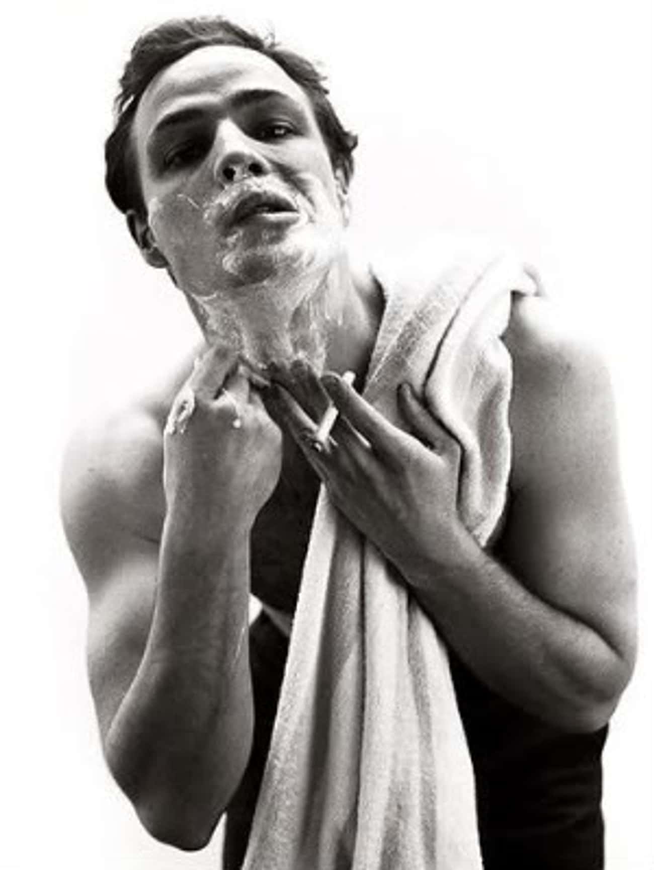 Young Marlon Brando Shaving