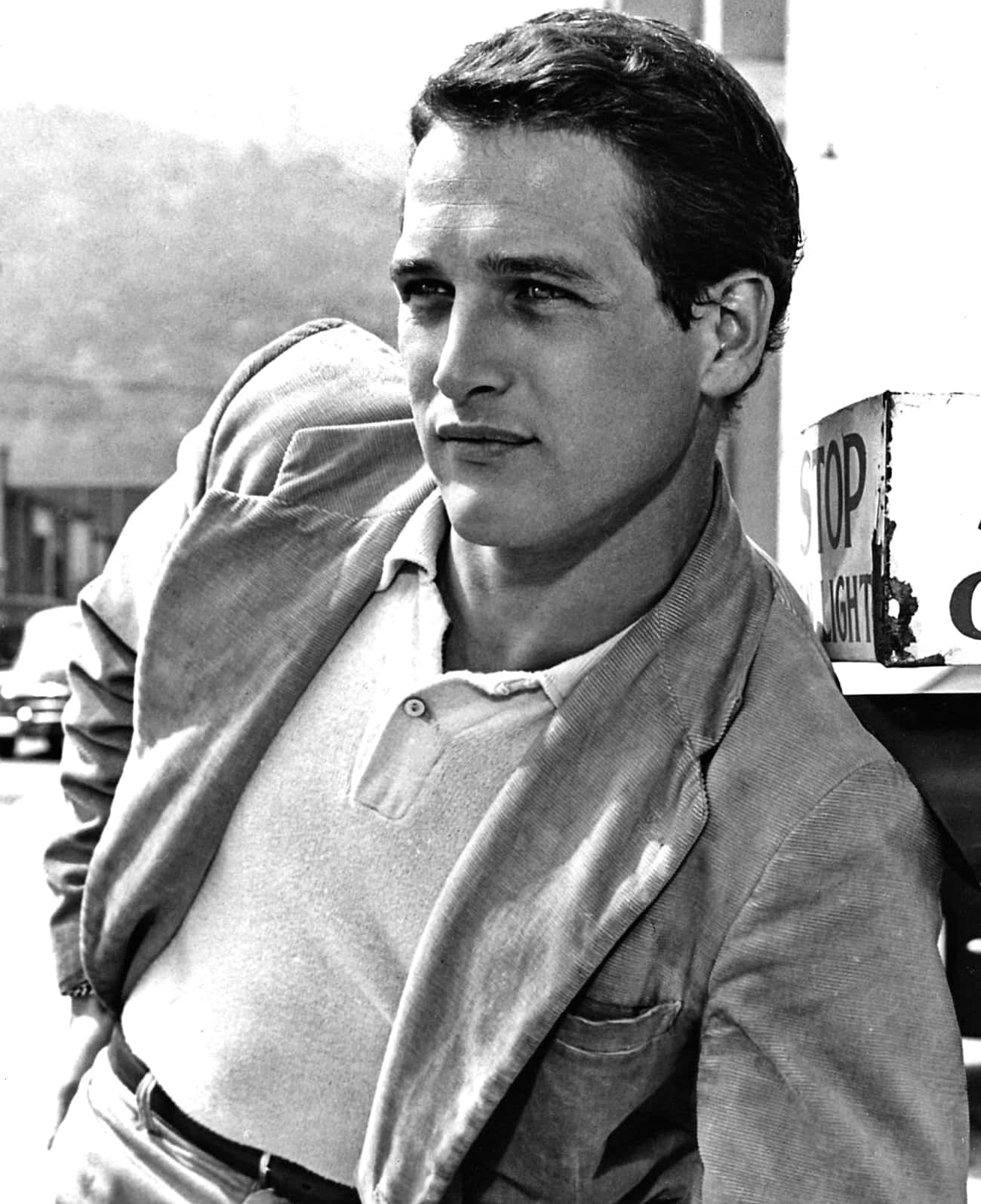 Young Paul Newman Leaning Side Profile Shot