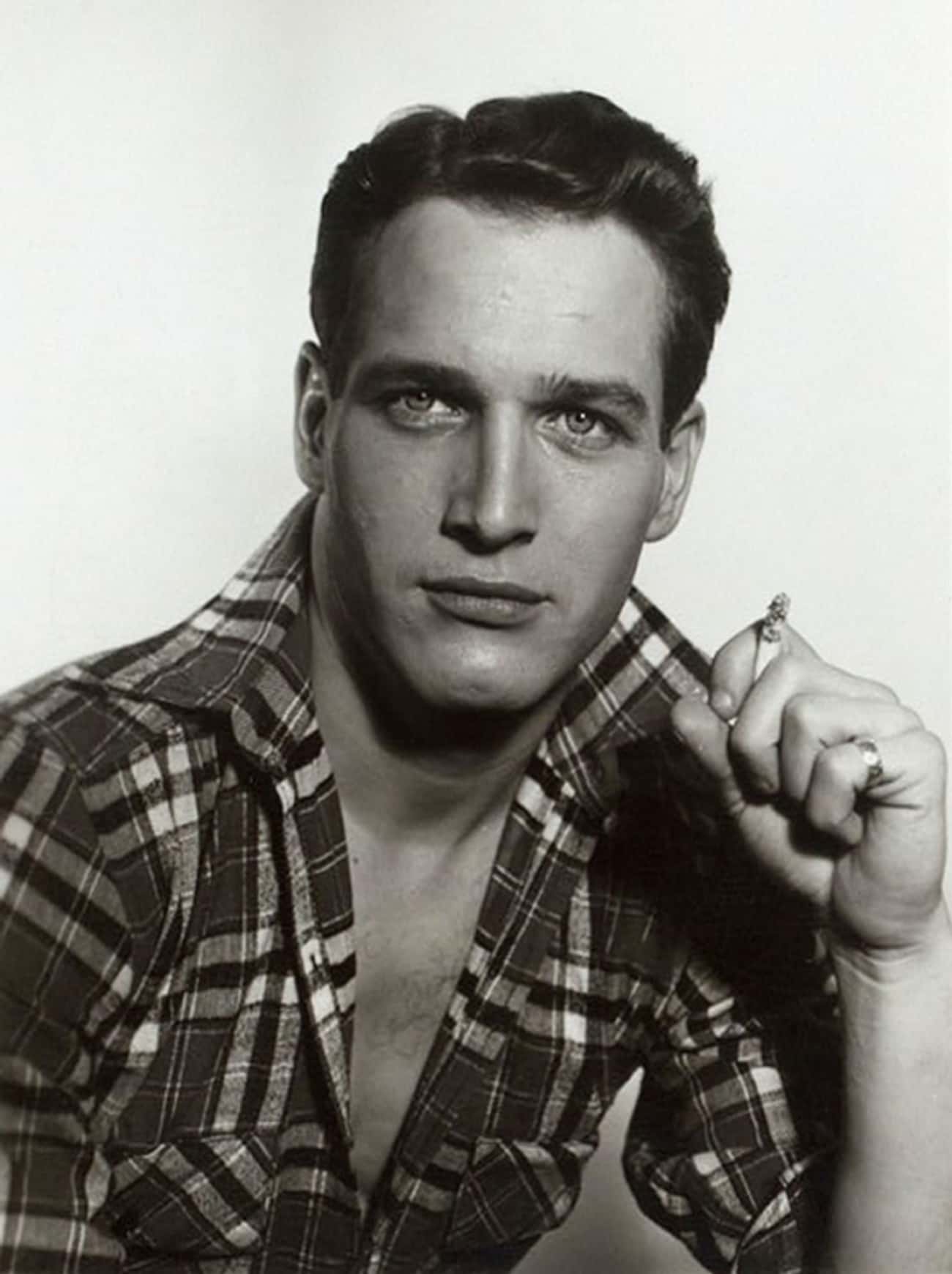 Young Paul Newman in Patterned Buttondown