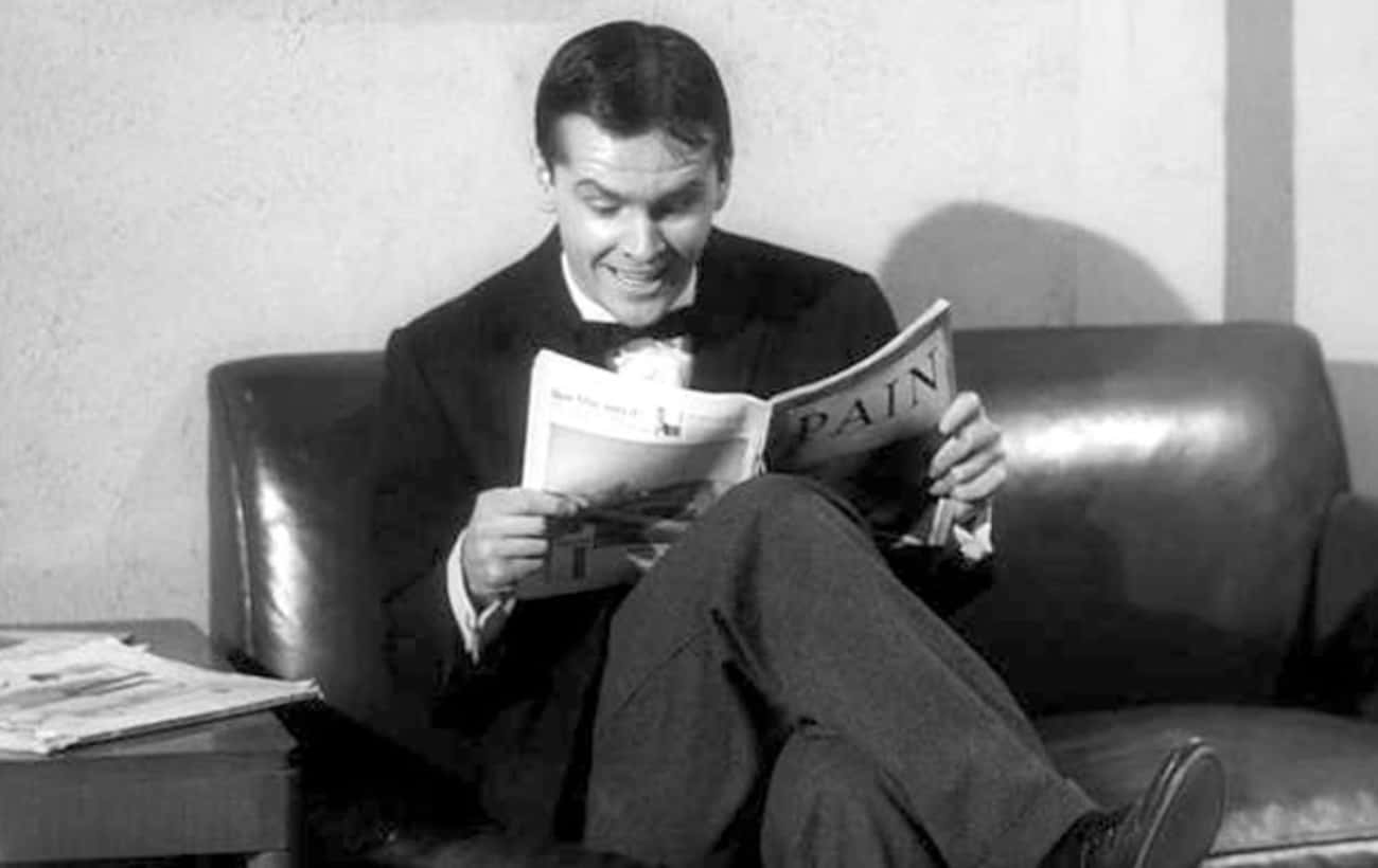 Young Jack Nicholson Reading Paper