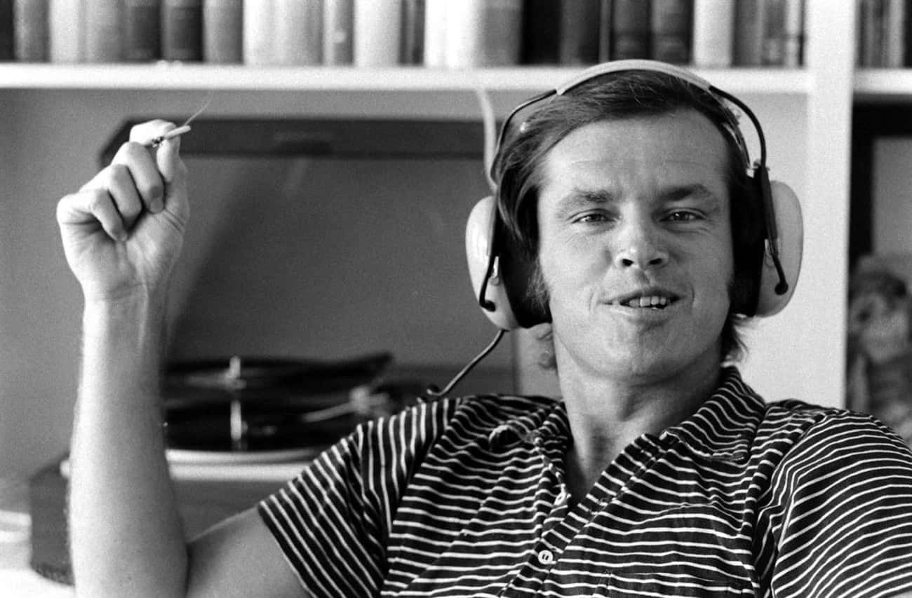 Young Jack Nicholson in Black and White Striped Shirt