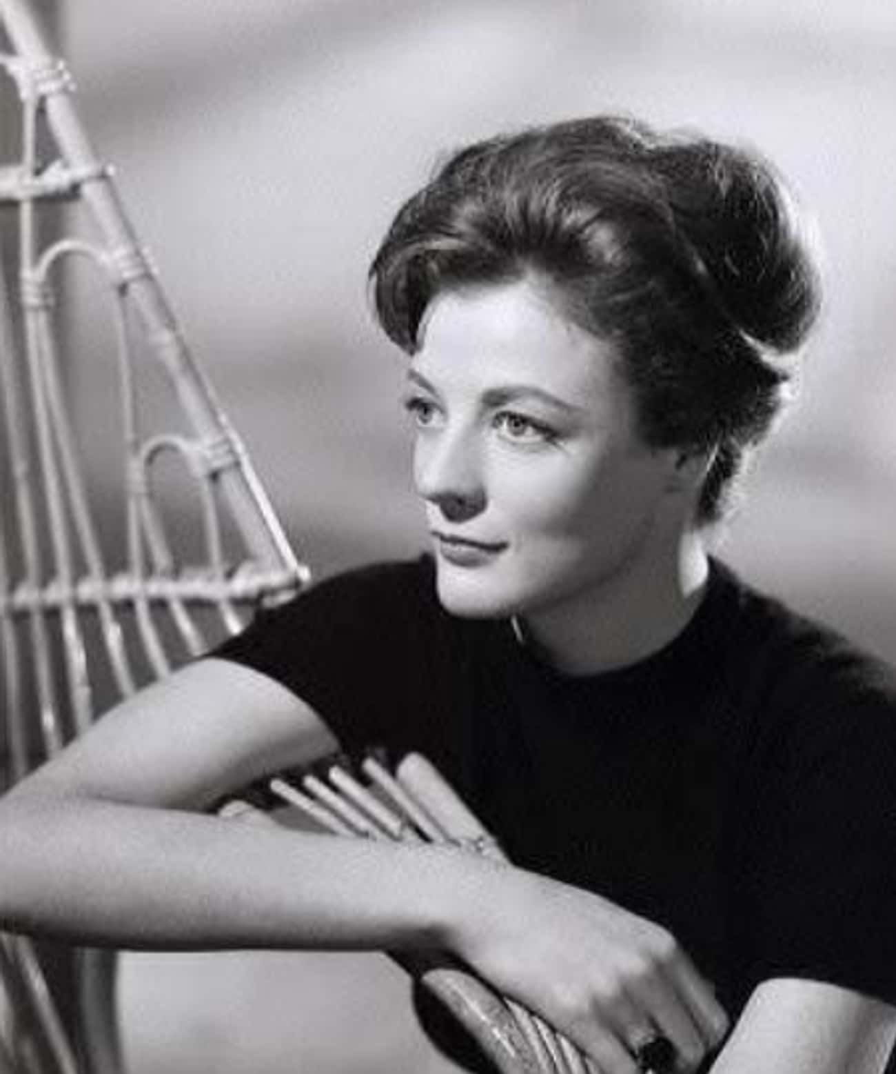 Young Maggie Smith in Black Fitted T Shirt