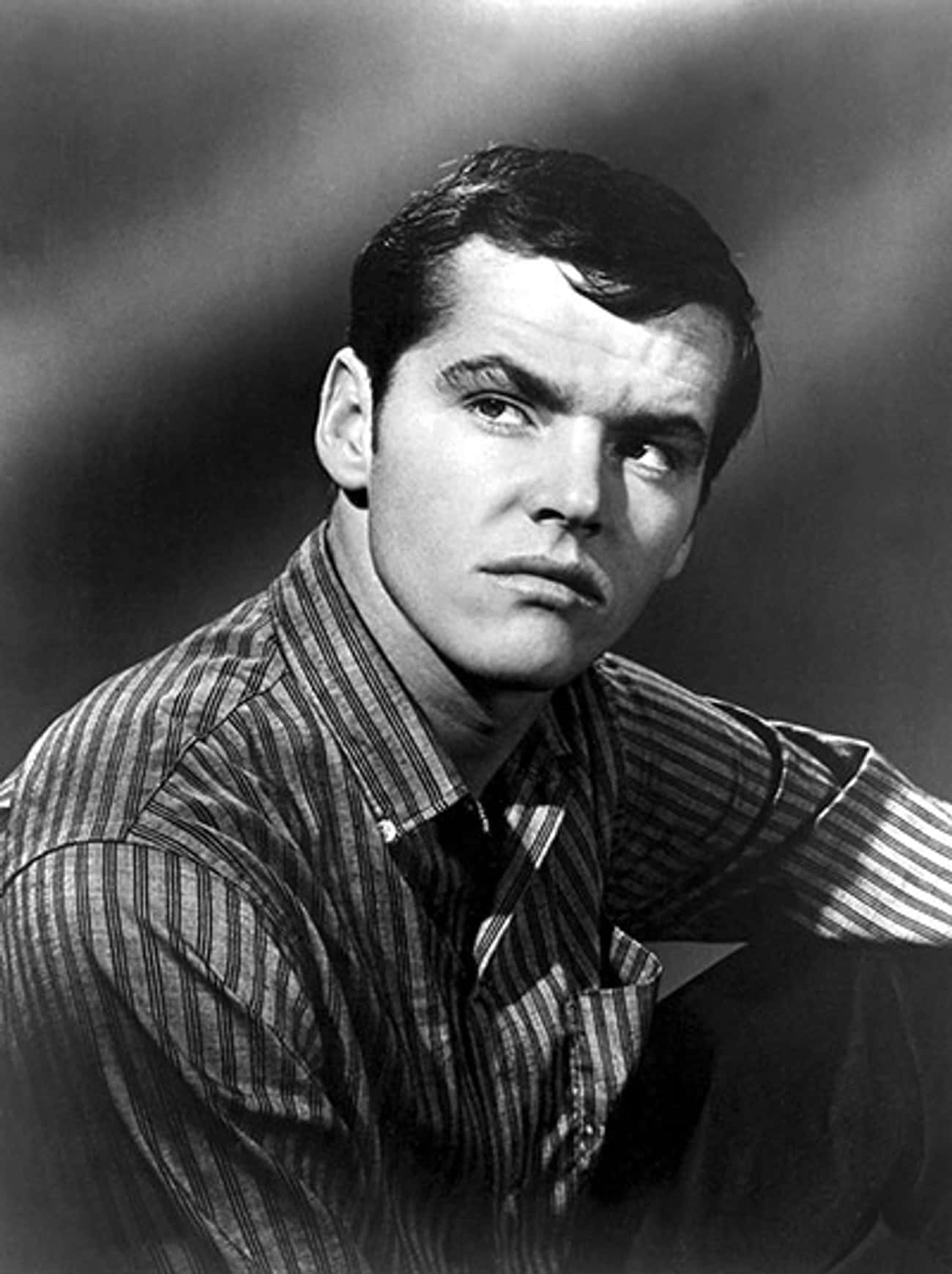 Young Jack Nicholson in Gray and Black Striped Buttondown