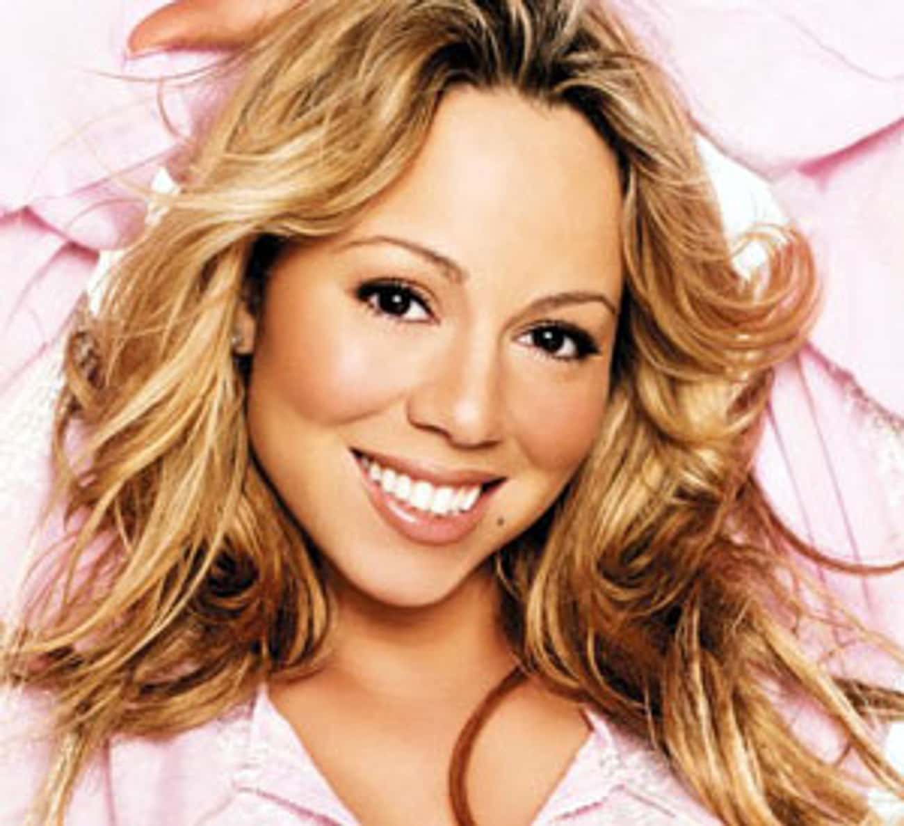 Young Mariah Carey in Pink Buttondown Shirt