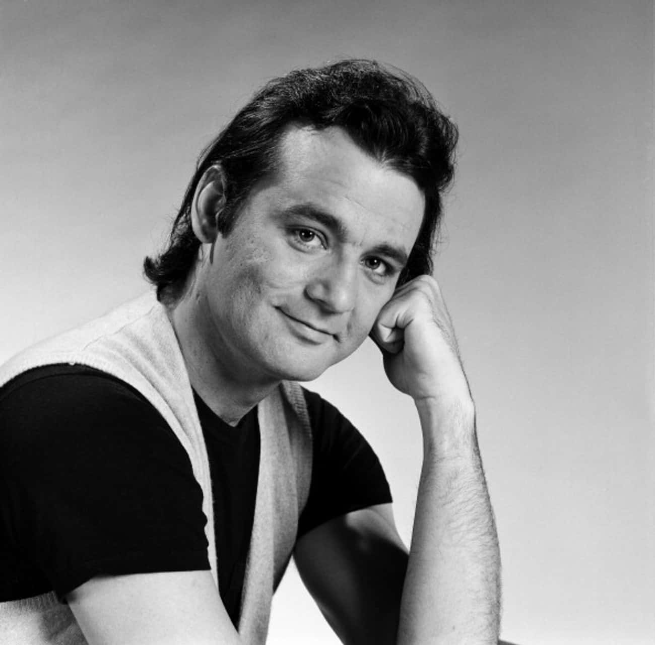 Young Bill Murray in a Black T-Shirt and White Vest