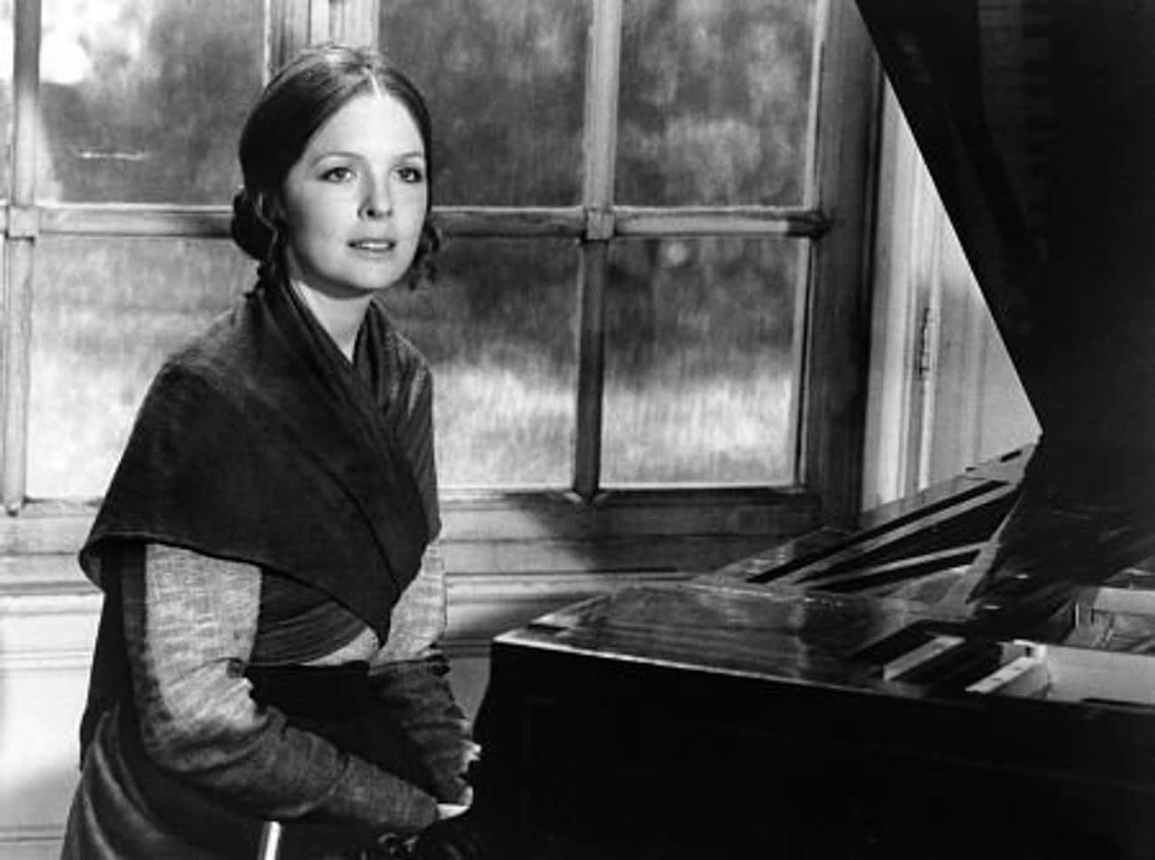Young Diane Keaton Sitting at a Piano
