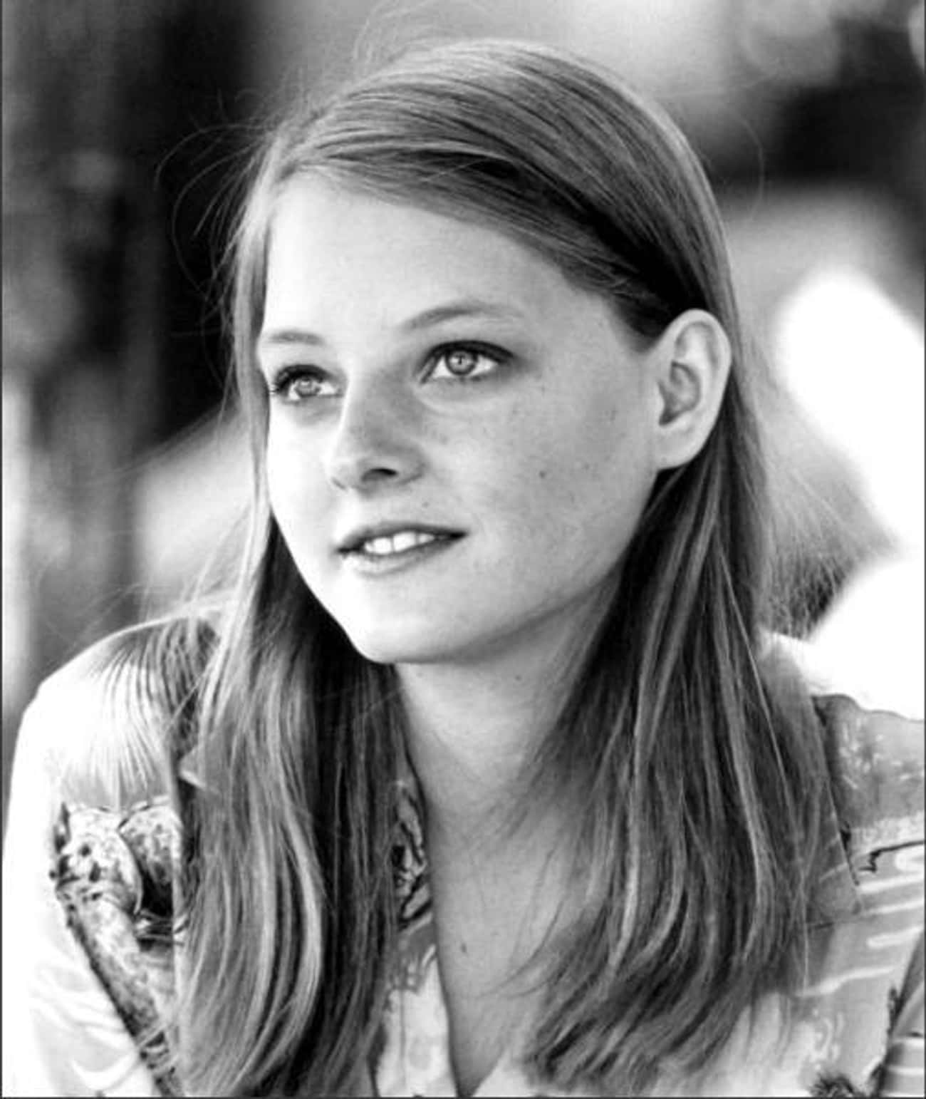 Young Jodie Foster Black and White Closeup