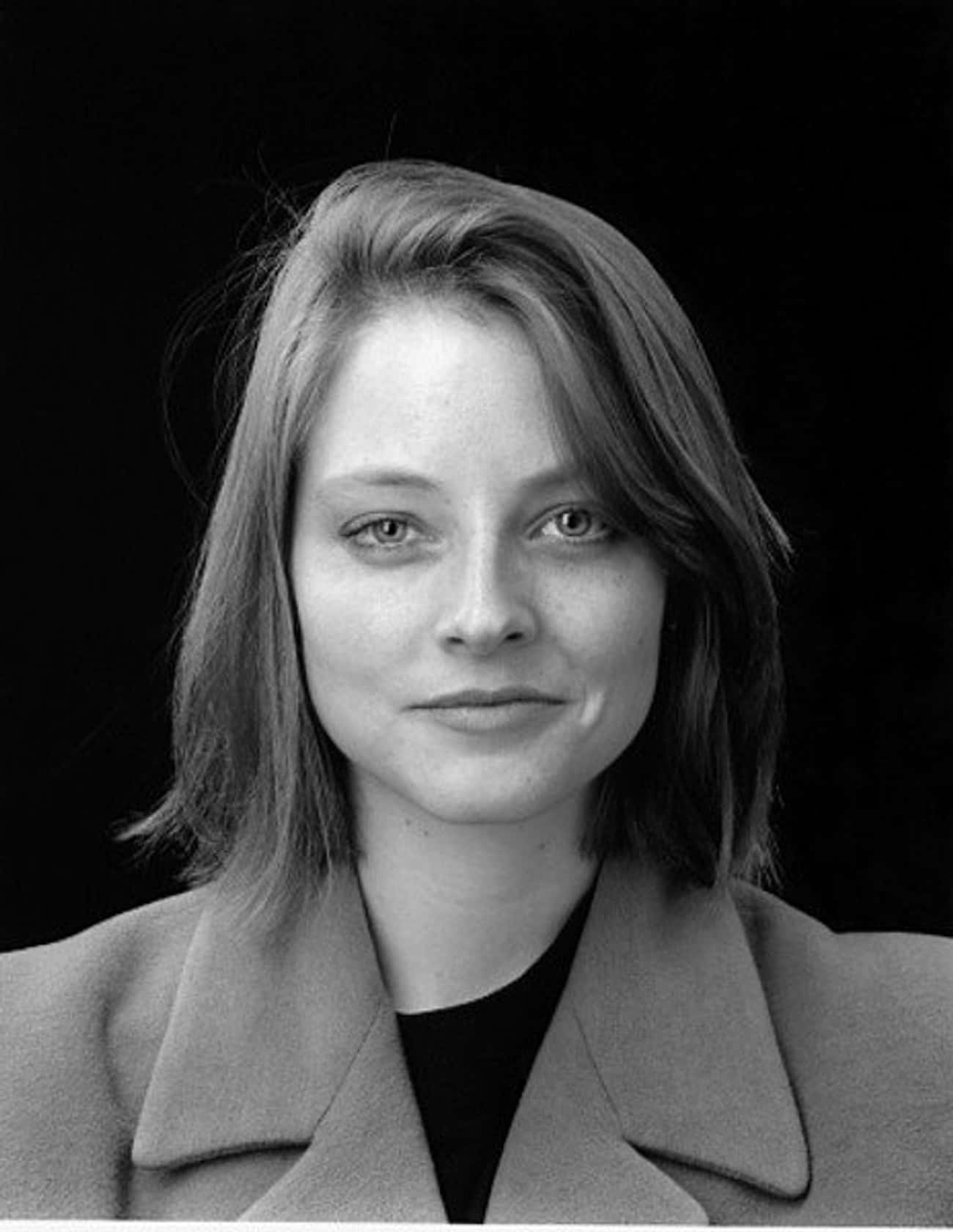 Young Jodie Foster in Gray Coat and Black T-Shirt