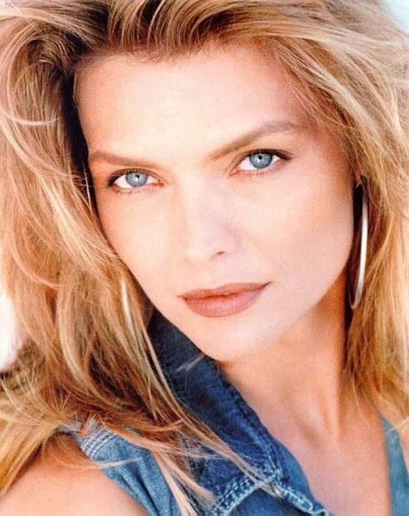 Young Michelle Pfeiffer in a Blue Jean Vest