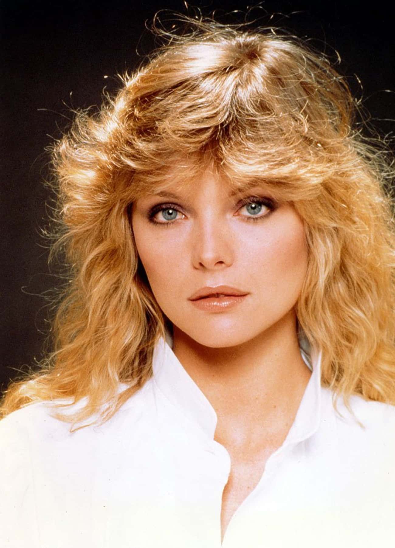 Young Michelle Pfeiffer in a White Buttondown Shirt