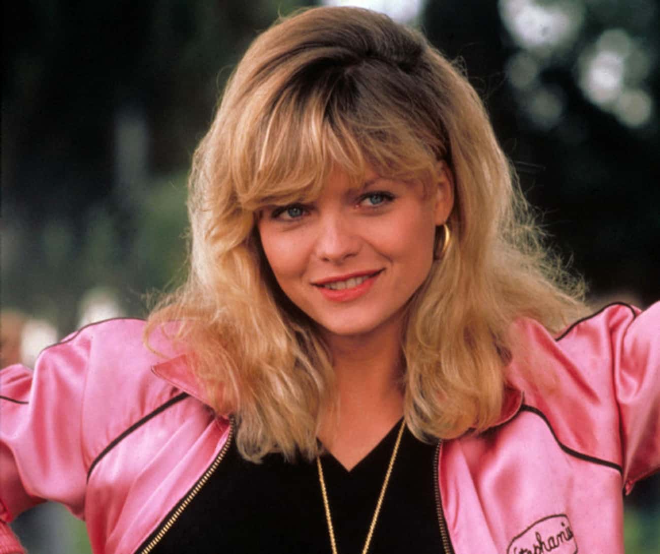Young Michelle Pfeiffer in a Pink Jacket on the Set of Grease