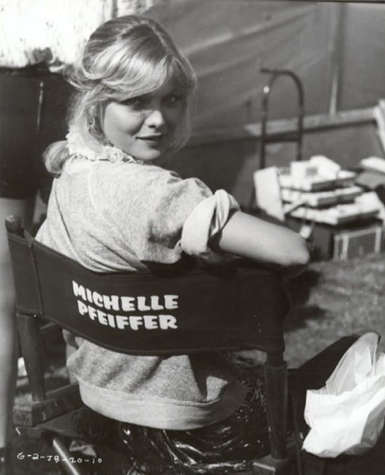 Young Michelle Pfeiffer in a Studio Chair