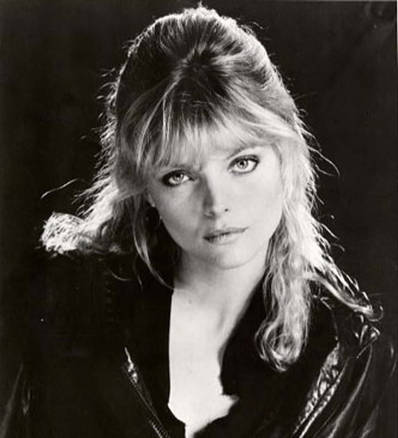 Young Michelle Pfeiffer in a Black Leather Zipup