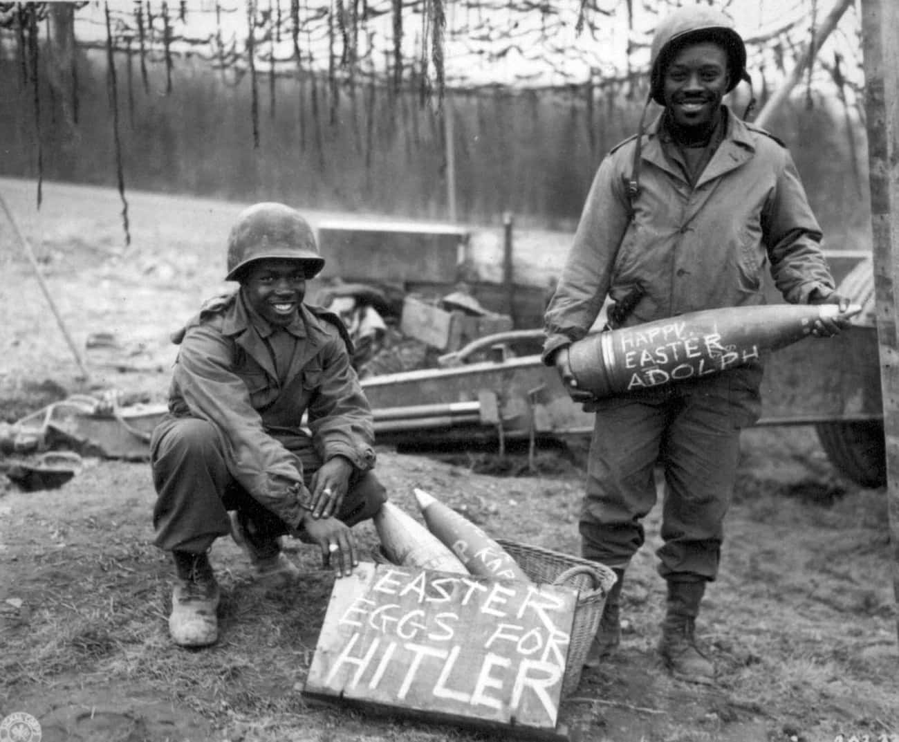 Two Soldiers With 'Easter Eggs'