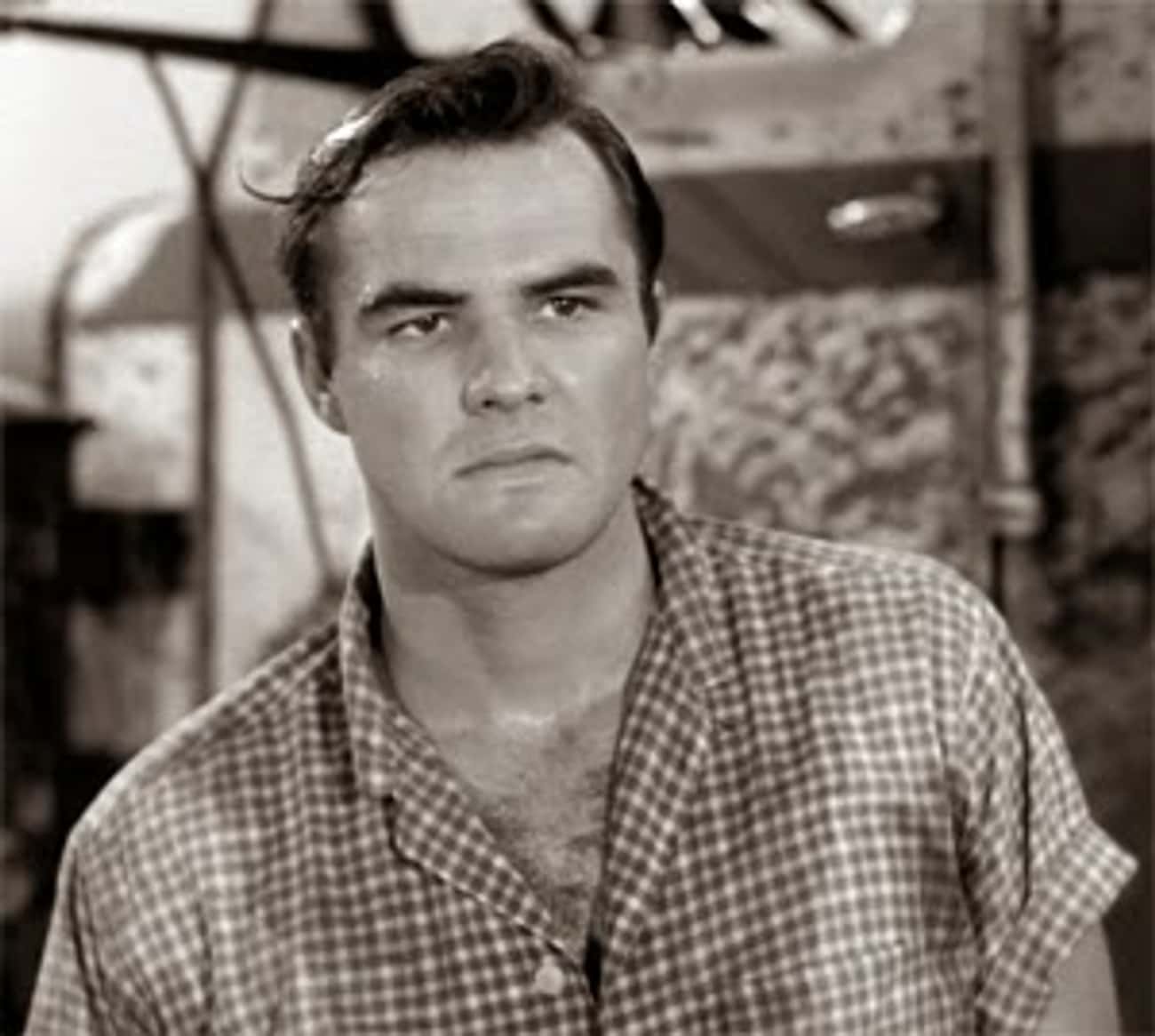 Young Burt Reynolds in a Plaid Shirt
