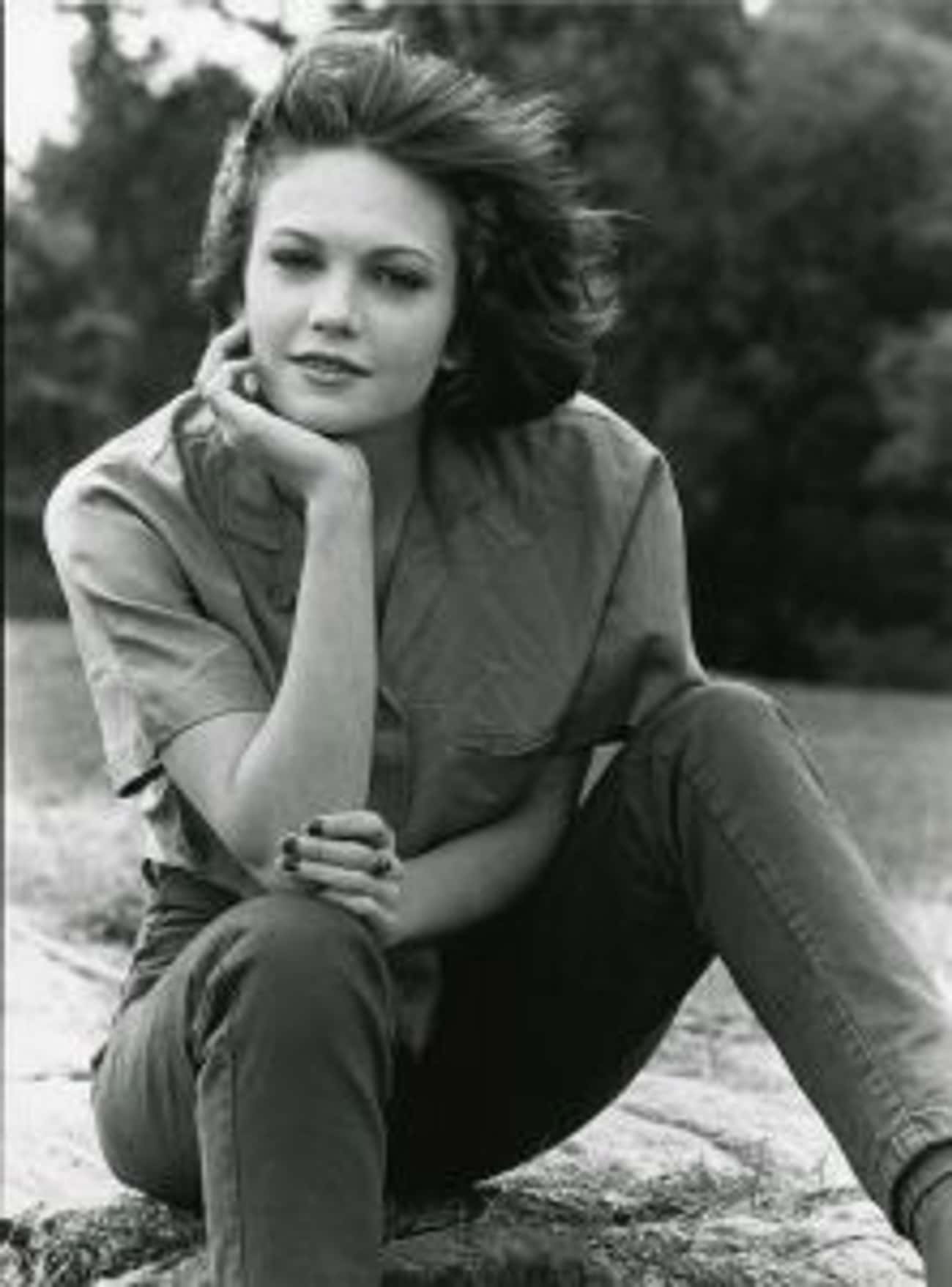 Young Diane Lane in Gray T-Shirt and Black Pants