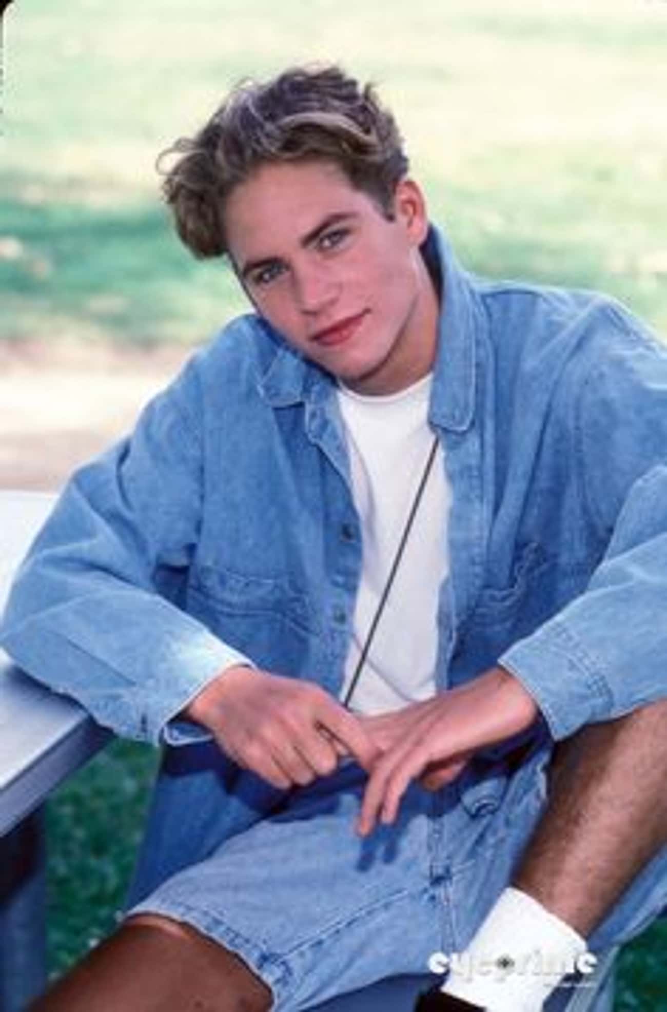 Young Paul Walker in Blue Jean Shorts and Blue Jean Jacket