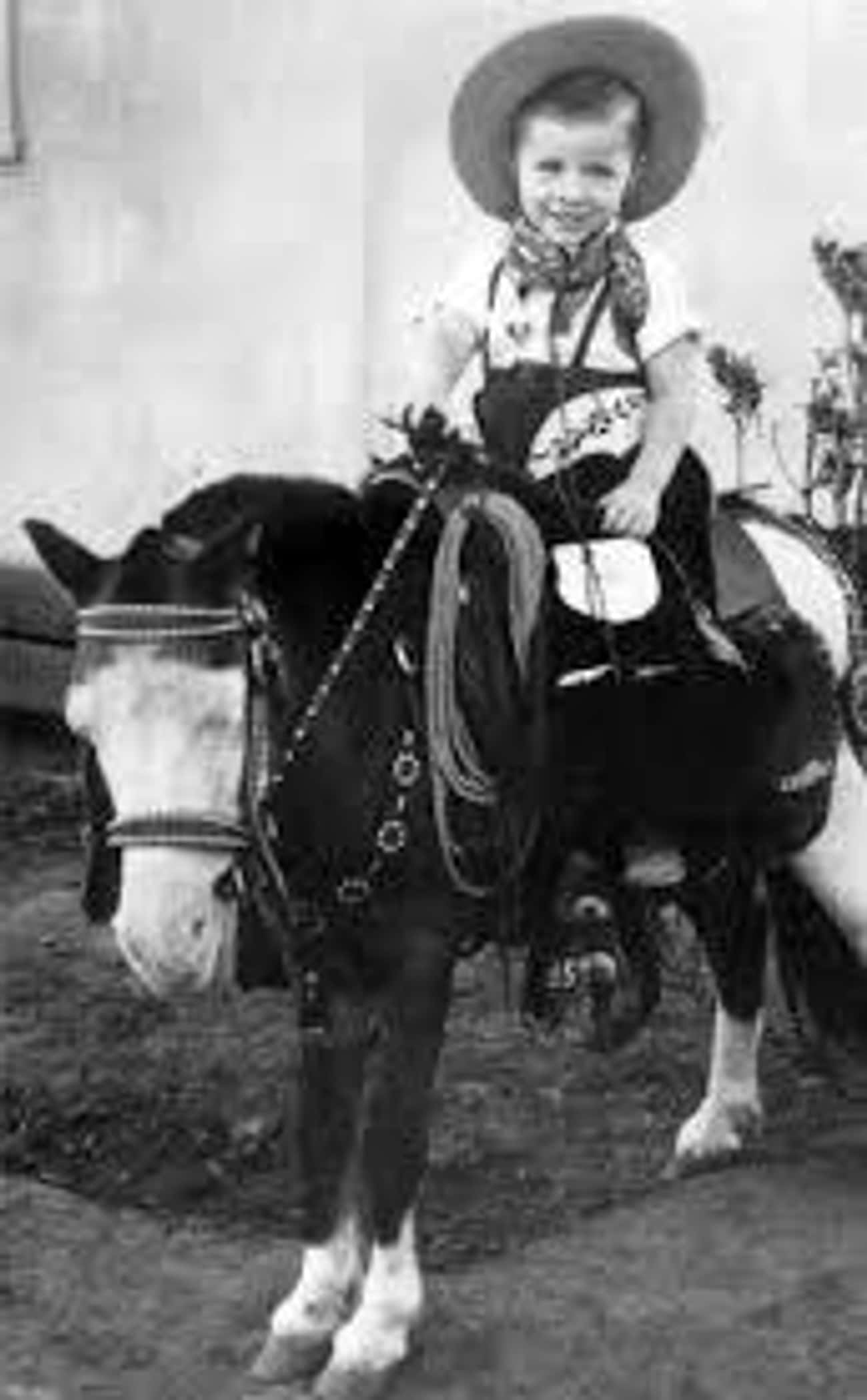 Young Chuck Norris Riding Horse as Baby