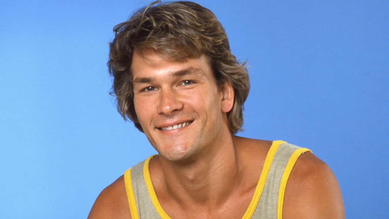 Young Patrick Swayze in Gray and Yellow Tank Top