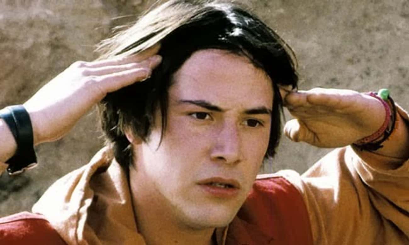 Young Keanu Reeves in Orange and Tan Jacket