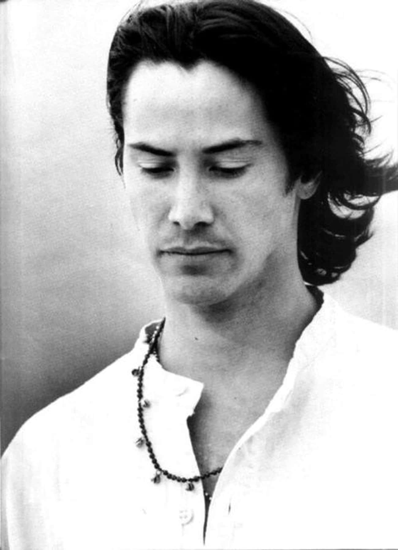 Young Keanu Reeves in White Buttondown