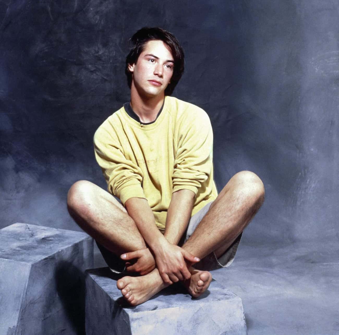 Young Keanu Reeves in Yellow Shirt