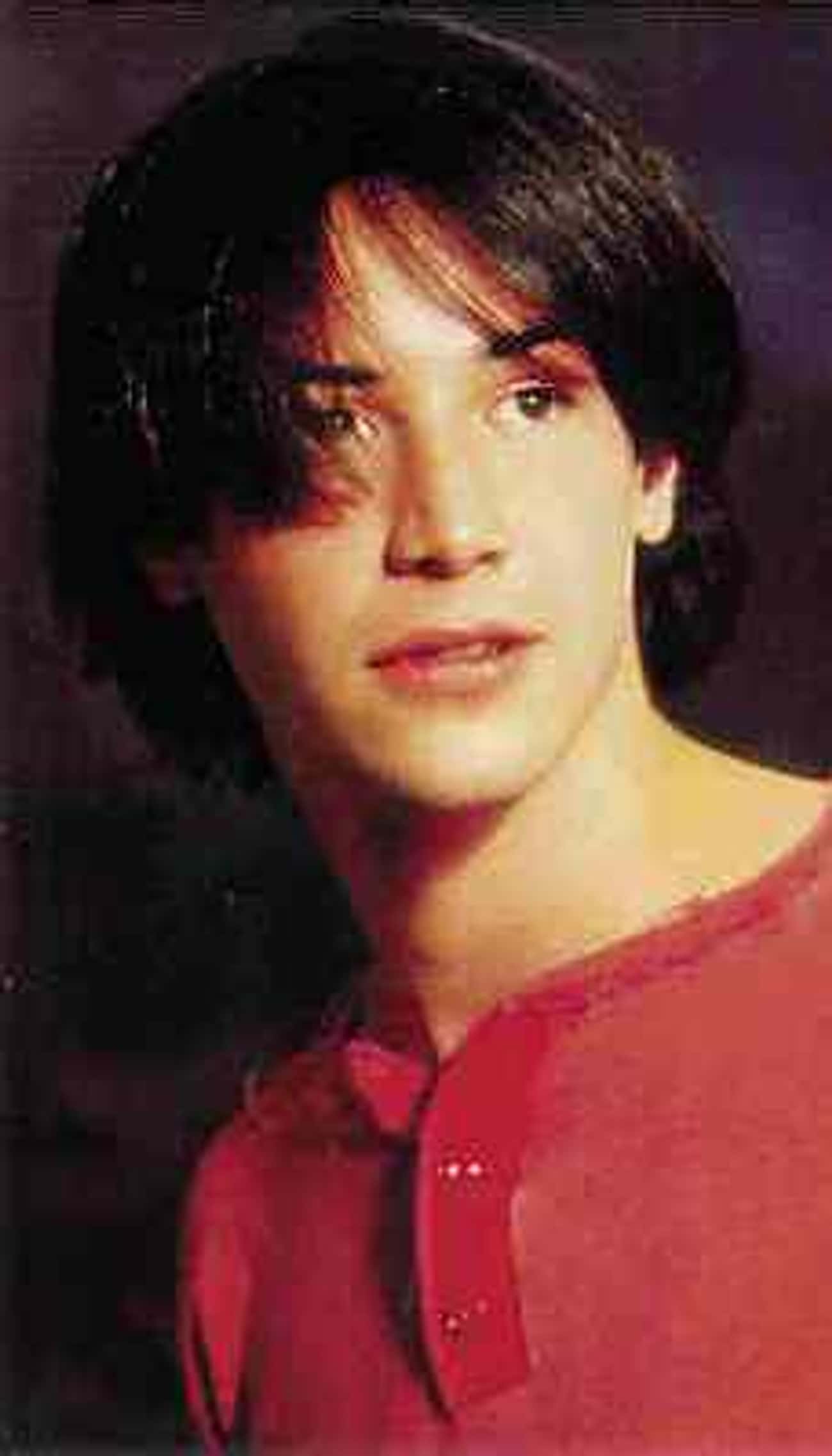 Young Keanu Reeves in Red Shirt