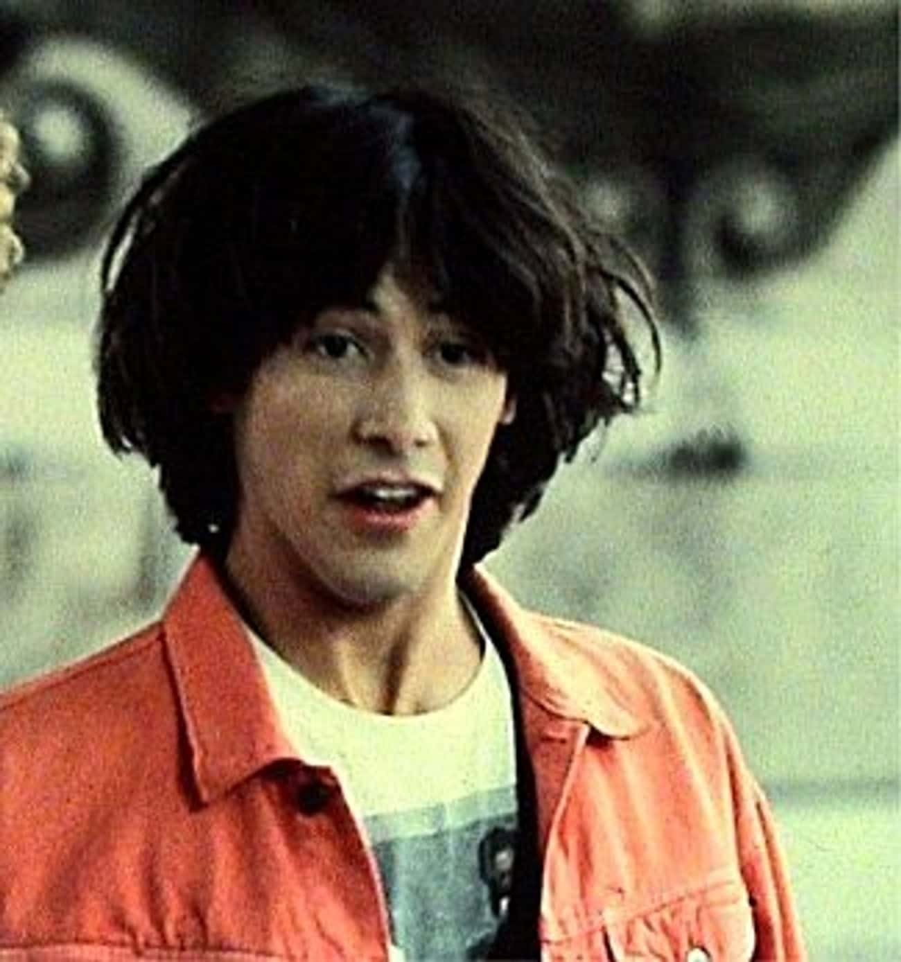 Young Keanu Reeves in Coral-Colored Buttondown Jacket