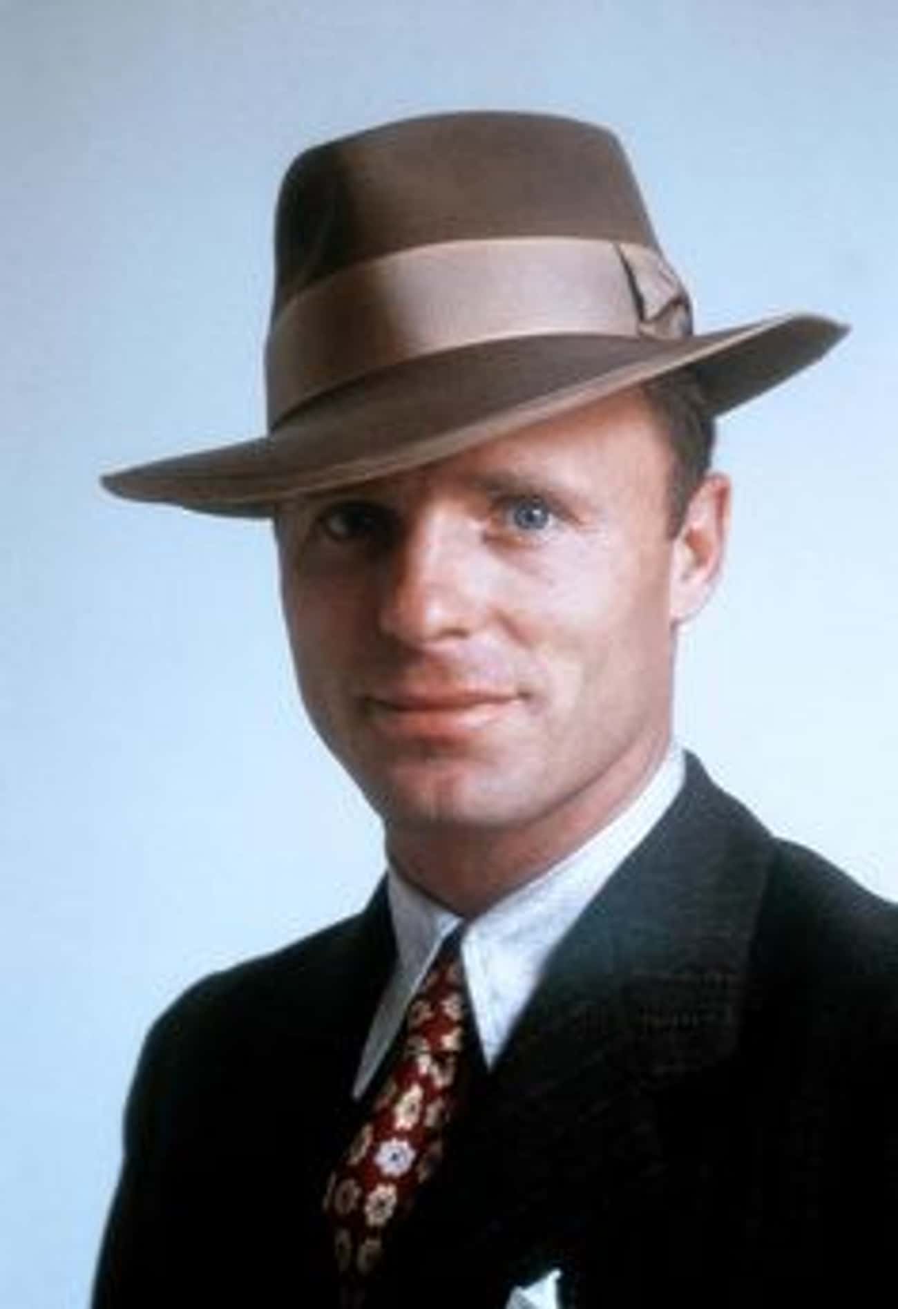 Young Ed Harris in Suit, Tie and Brown Hat