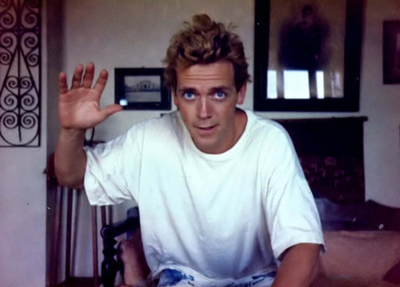 Young Hugh Laurie in White T-Shirt