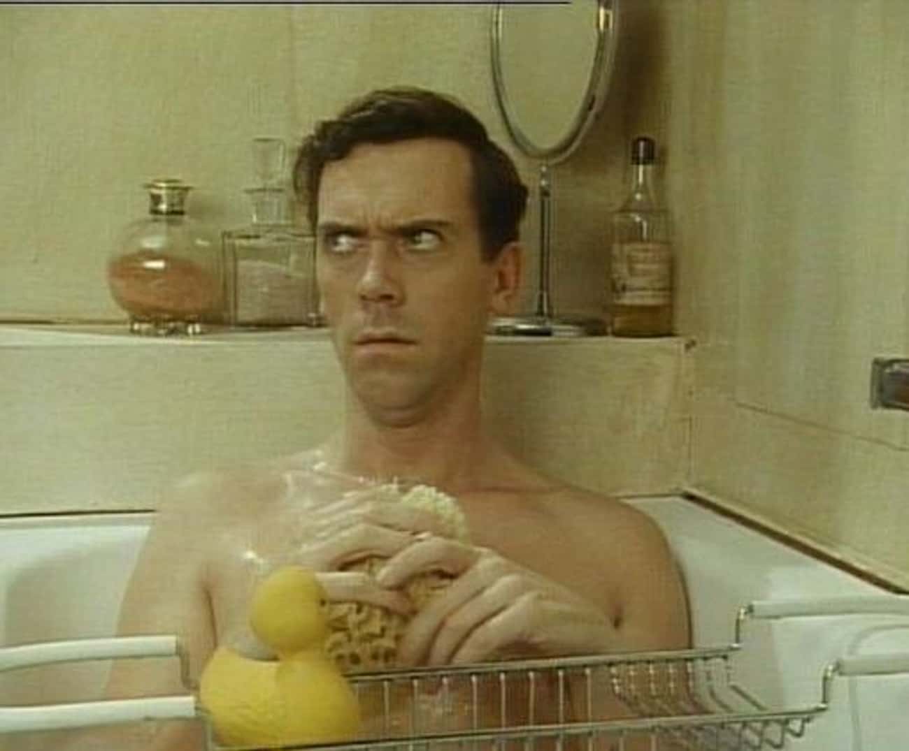 Young Hugh Laurie with Rubber Duckie