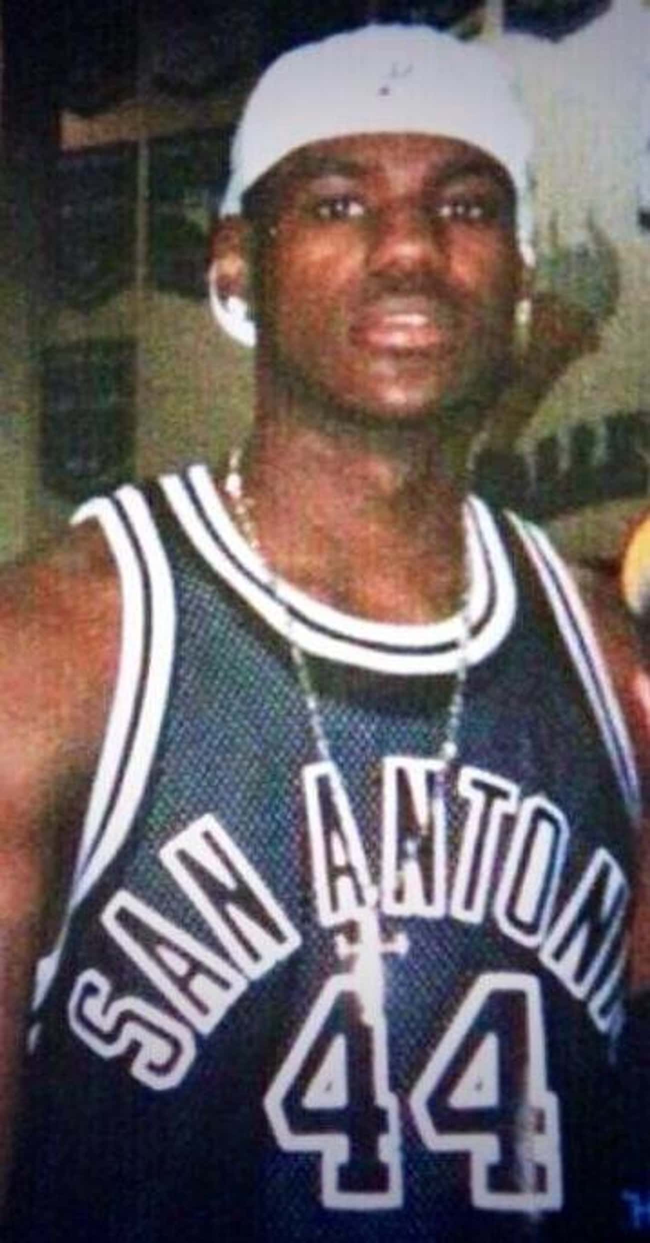 Young LeBron James Wearing San Antonio Spurs Jersey
