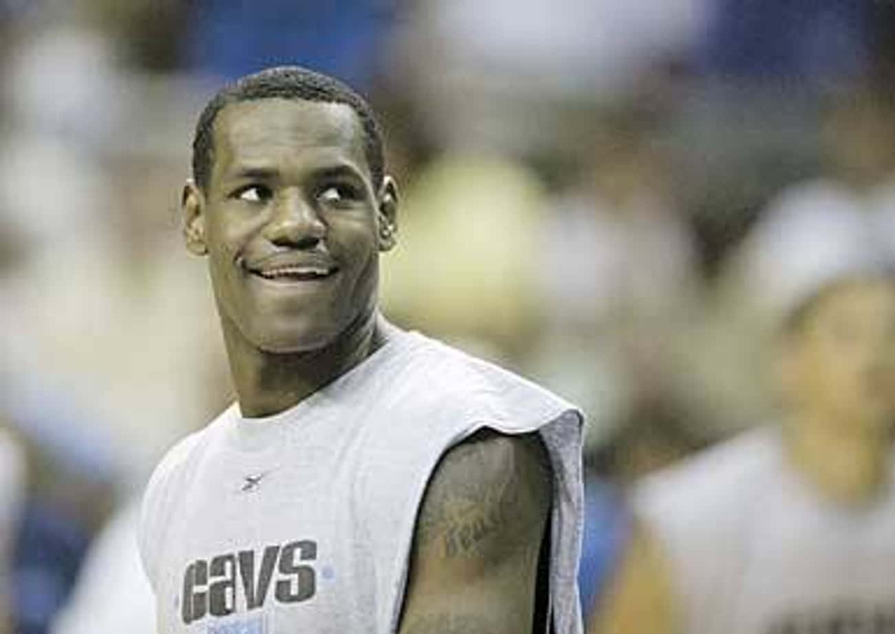 Young LeBron James in Sleeveless Printed Shirt