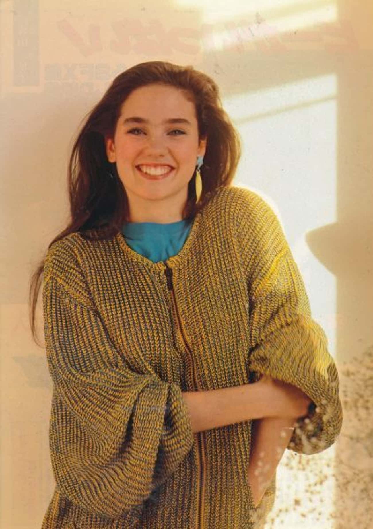 Young Jennifer Connelly Likes Her Big Sweaters