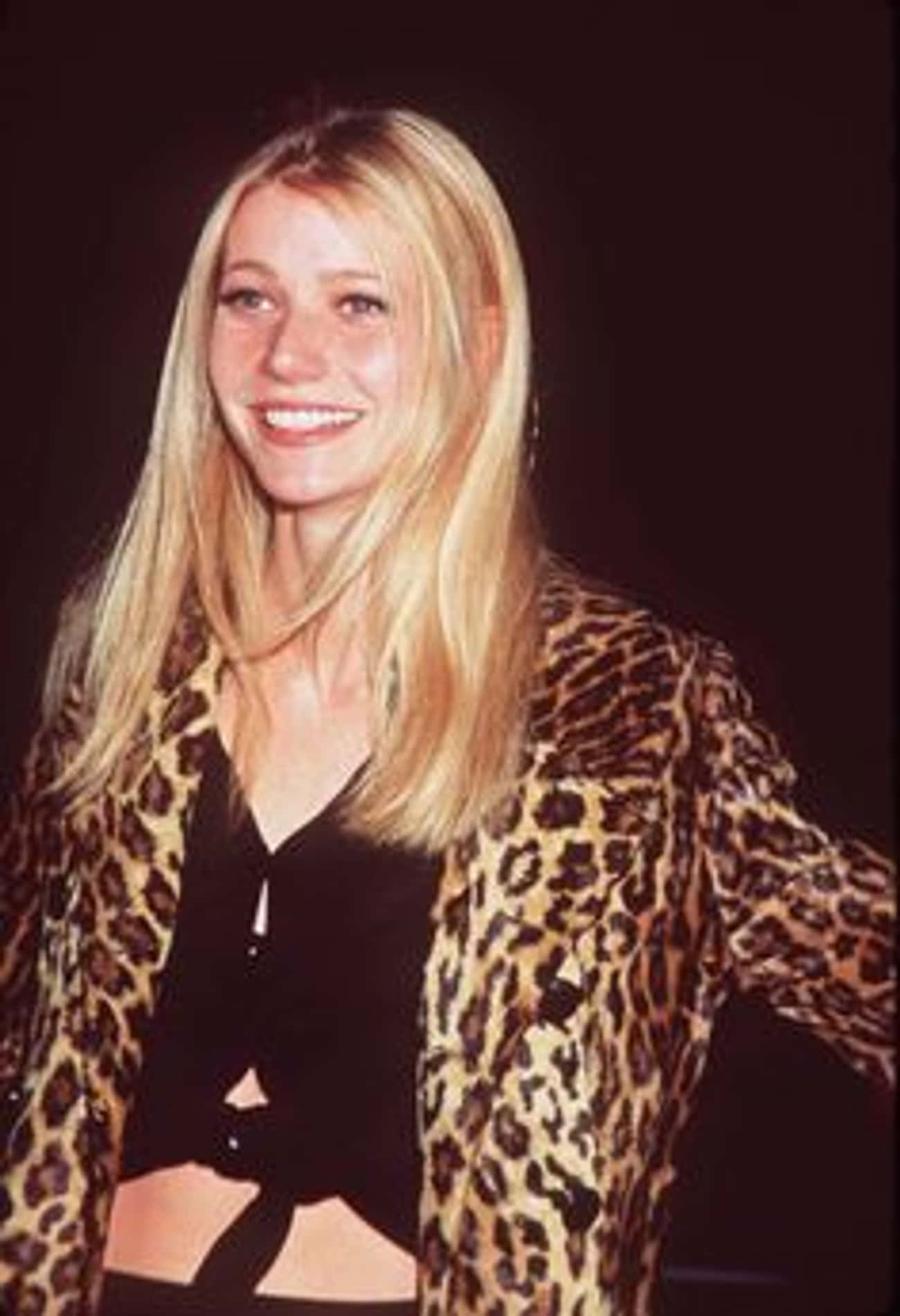 Young Gwyneth Paltrow in Leopard Print Shirt