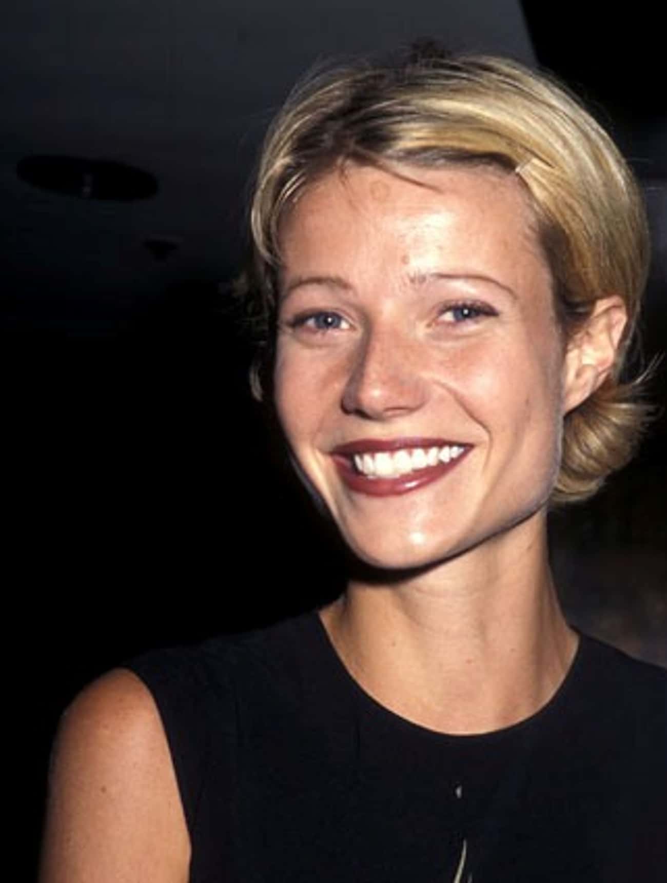 Young Gwyneth Paltrow in Black Sleeveless Blouse