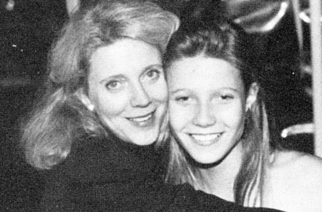 Young Gwyneth Paltrow Posing with Mother